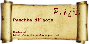 Paschka Ágota névjegykártya